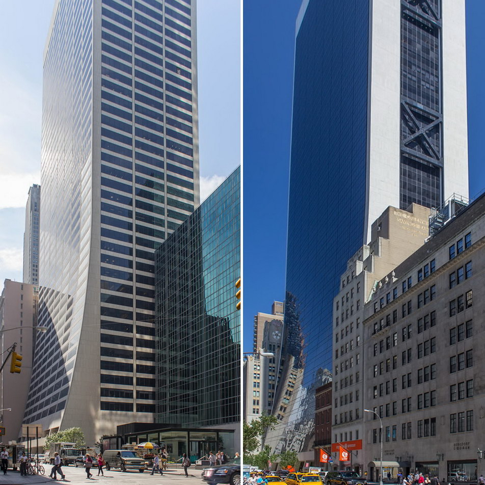 W.R. Grace Building (l) and Solow Building (r) have similar profiles - same architect: Gordon Bunshaft of Skidmore, Owings & Merrill.