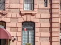 Brick, brownstone and terra cotta.
