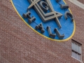 Masonic Hall logo - on rear of Masonic Building.