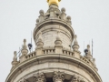 The "Civic Fame" statue is gilded copper sheets over an iron frame - like the Statue of Liberty, minus the gilding.