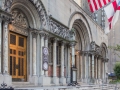 The Romanesque porch originated with the earlier St. Barts on Madison Avenue (see text).